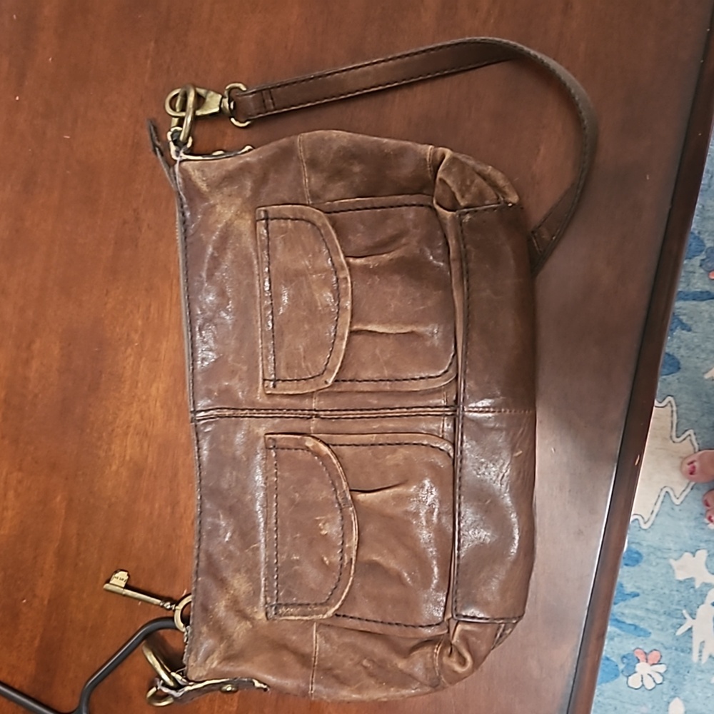 Vintage Fossil Brown Leather Bag